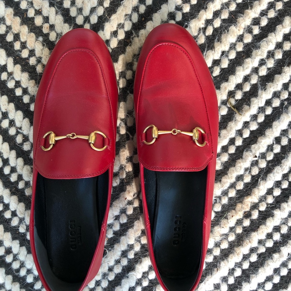 Gucci red Britxton leather loafer